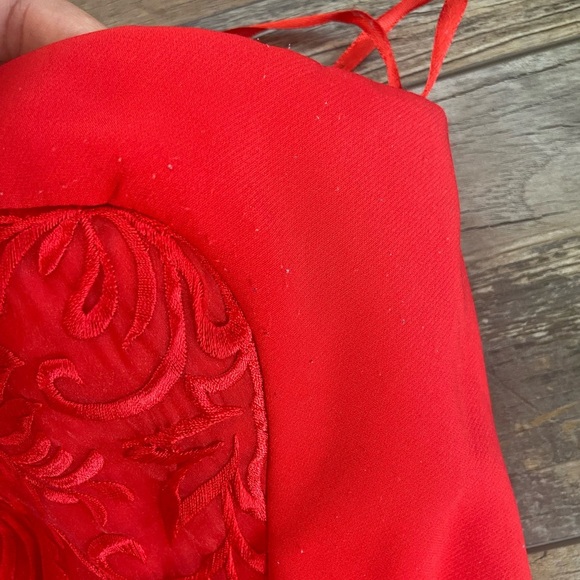 Janique By Kourosh Babaian Strapless Evening Dress Size 0 Red Prom High Low - Picture 13 of 13